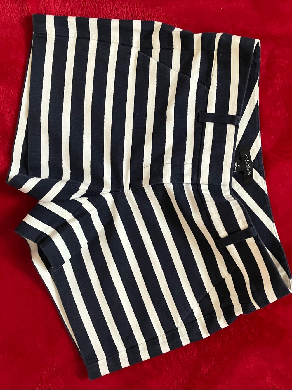 Ann Taylor Black/White Striped Shorts
